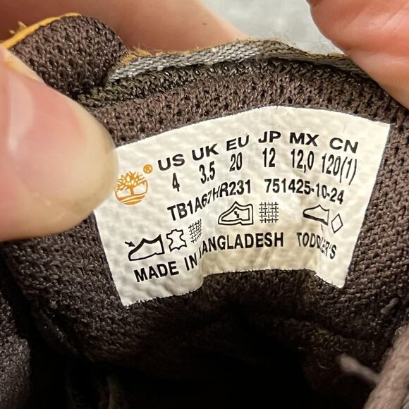 Timberland Boots Toddler Size 4 Brown Waterproof TimberDry Hiker TB1A67HR231 - Picture 8 of 9
